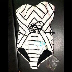 COPY - SEAFOLLY Castaway Stripe Bandeau Maillot NWT